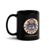 Black Glossy Mug • Cats Make Life Whole