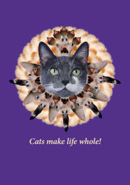 Greeting card • Check out the mandala of cat tails, noses, ears, and paws!