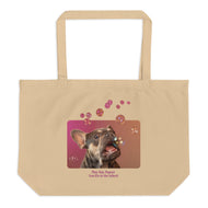 Large organic tote bag • Frenchie Bubbles! Play. Nap. Repeat.