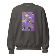 Unisex Sweatshirt • Purple Under Cats • Yellow Balls