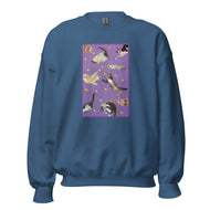 Unisex Sweatshirt • Purple Under Cats • Yellow Balls
