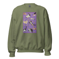 Unisex Sweatshirt • Purple Under Cats • Yellow Balls