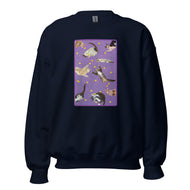 Unisex Sweatshirt • Purple Under Cats • Yellow Balls