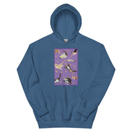 Unisex Hoodie • Purple Under Cats • Yellow Balls