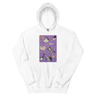 Unisex Hoodie • Purple Under Cats • Yellow Balls