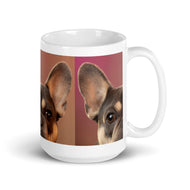 White glossy mug • Frenchie • Portrait • Panorama