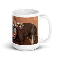 White glossy mug • Frenchie Bubbles • Panorama
