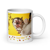 White glossy mug • Feed Me!