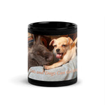 Black Glossy Mug • Cats and Dogs Can Get Along