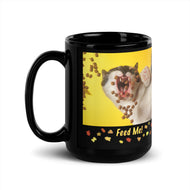 Black Glossy Mug • Feed Me!