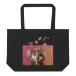 Large organic tote bag • Frenchie Bubbles!
