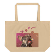 Large organic tote bag • Frenchie Bubbles!