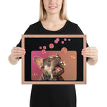 Framed photo paper poster • Frenchie Bubbles!