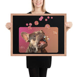 Framed photo paper poster • Frenchie Bubbles!