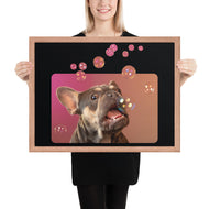 Framed photo paper poster • Frenchie Bubbles!