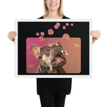 Framed photo paper poster • Frenchie Bubbles!