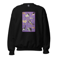 Unisex Sweatshirt • Purple Under Cats • Yellow Balls