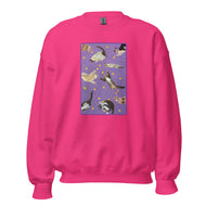 Unisex Sweatshirt • Purple Under Cats • Yellow Balls