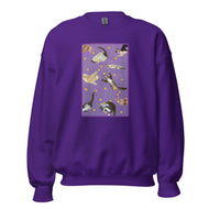 Unisex Sweatshirt • Purple Under Cats • Yellow Balls