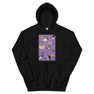 Unisex Hoodie • Purple Under Cats • Yellow Balls