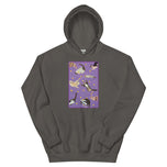 Unisex Hoodie • Purple Under Cats • Yellow Balls