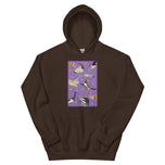 Unisex Hoodie • Purple Under Cats • Yellow Balls