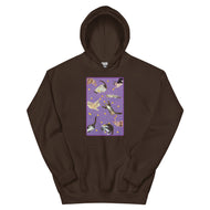 Unisex Hoodie • Purple Under Cats • Yellow Balls