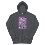 Unisex Hoodie • Purple Under Cats • Yellow Balls