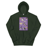 Unisex Hoodie • Purple Under Cats • Yellow Balls