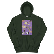 Unisex Hoodie • Purple Under Cats • Yellow Balls