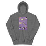 Unisex Hoodie • Purple Under Cats • Yellow Balls