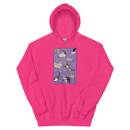 Unisex Hoodie • Purple Under Cats • Yellow Balls