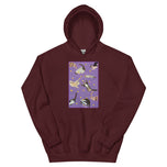 Unisex Hoodie • Purple Under Cats • Yellow Balls