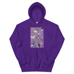 Unisex Hoodie • Purple Under Cats • Yellow Balls