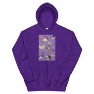 Unisex Hoodie • Purple Under Cats • Yellow Balls