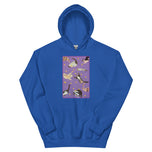 Unisex Hoodie • Purple Under Cats • Yellow Balls
