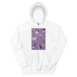 Unisex Hoodie • Purple Under Cats • Yellow Balls