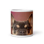 White glossy mug • Frenchie • Portrait • Panorama
