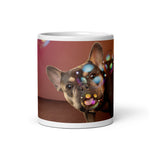 White glossy mug • Frenchie Bubbles • Panorama