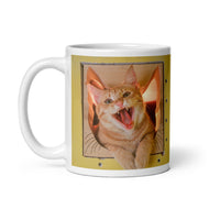 White glossy mug • Cats' House • Wall Opening • 2 Views
