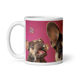 White glossy mug • Frenchie • Bubbles!
