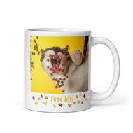 White glossy mug • Feed Me!