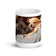 White glossy mug • Cats and Dogs Can Get Along!