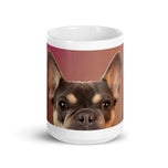 White glossy mug • Frenchie • Portrait • Panorama