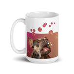 White glossy mug • Frenchie Bubbles • no text
