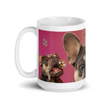 White glossy mug • Frenchie • Bubbles!