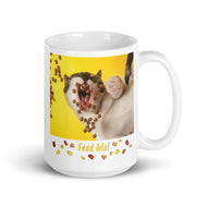 White glossy mug • Feed Me!