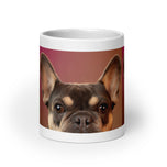 White glossy mug • Frenchie • Portrait • Panorama