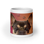 White glossy mug • Frenchie • Bubbles!