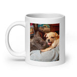 White glossy mug • Home is Where the Cat Is • 2 Views